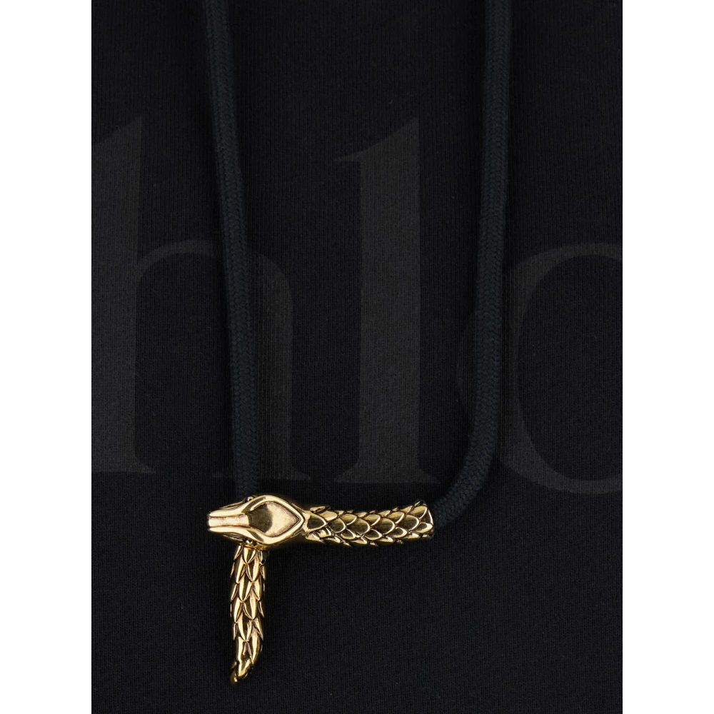 Chloé Zwarte Logo Hoodie met Metalen Hanger Black Dames