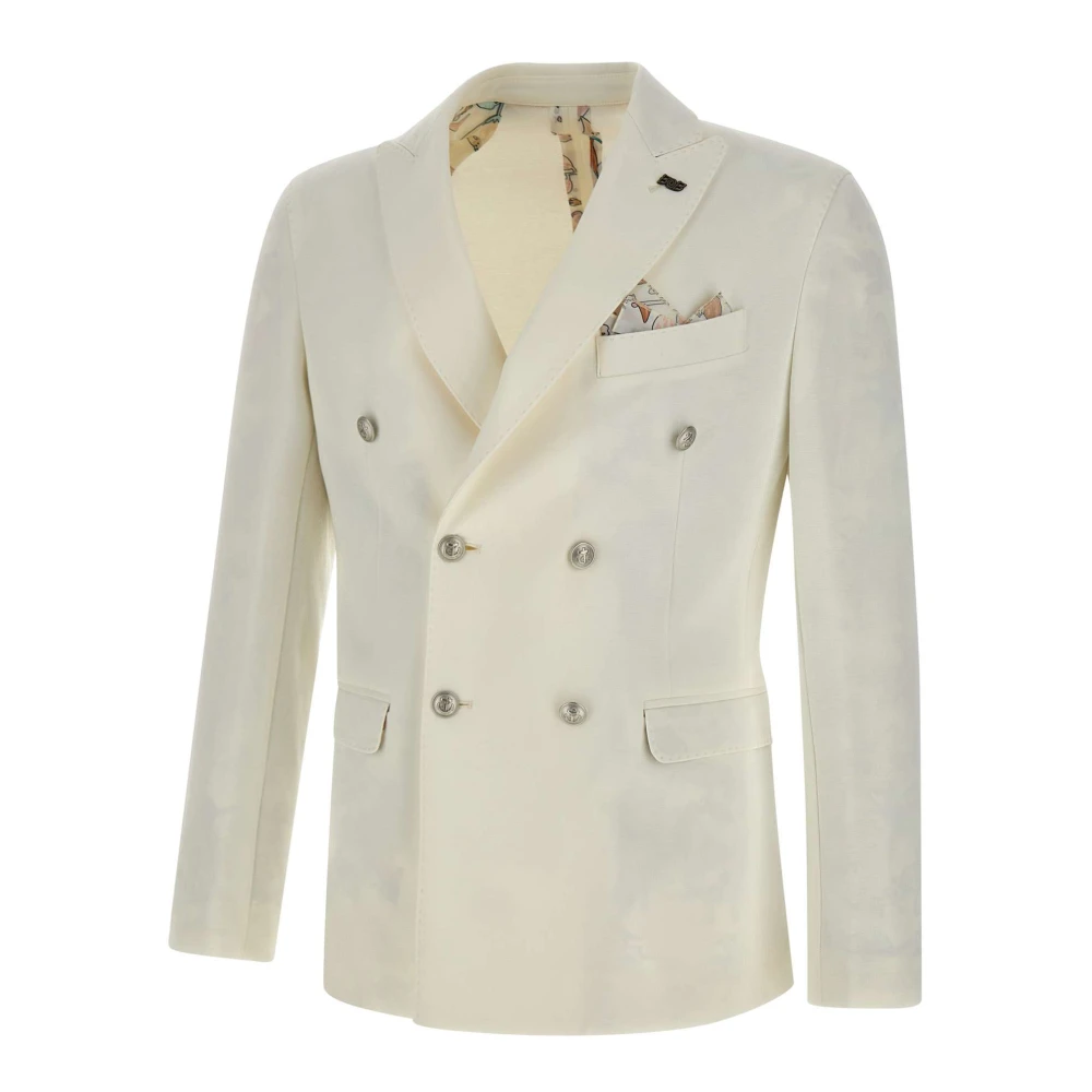 BOB Witte Oscar Blazer Stretch Katoen White Heren