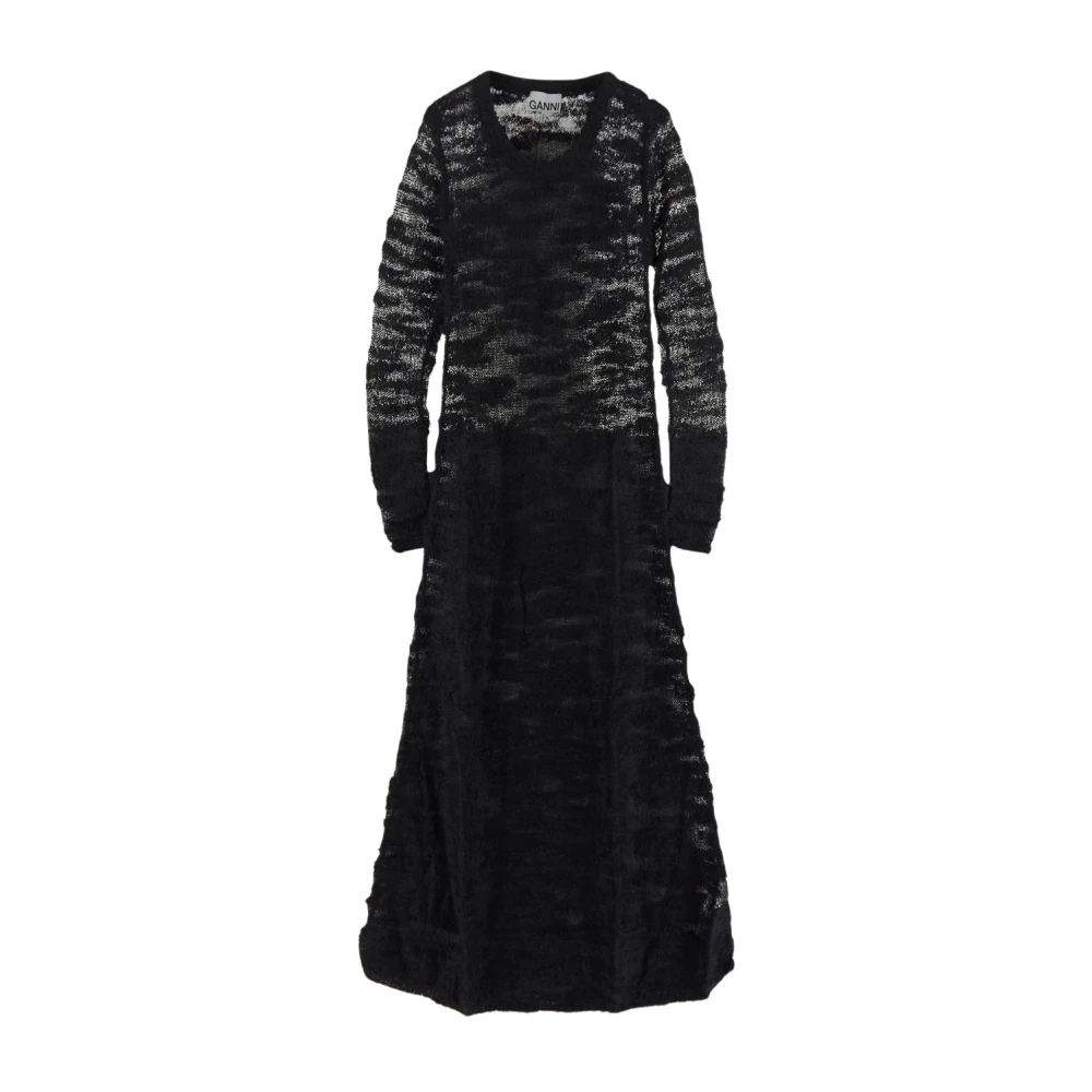 Ganni Zwarte Mohair Damesjurk Black Dames