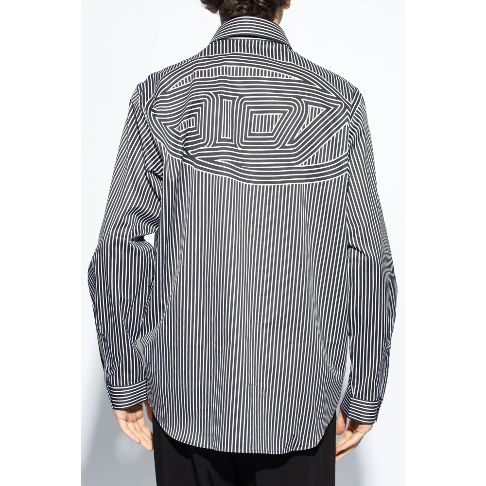 Diesel Shirt `S-Turner-Stripe-D` Black Heren