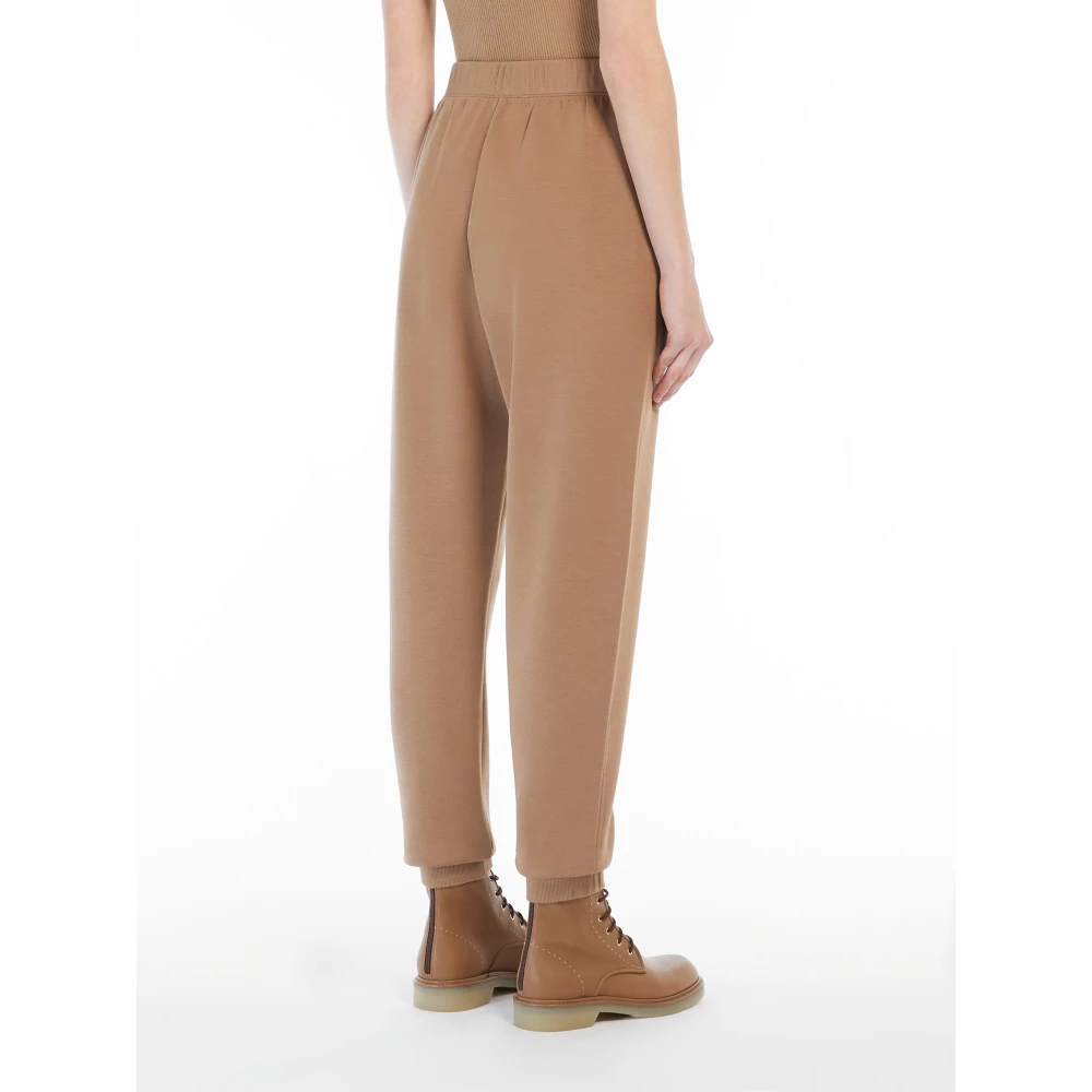Max Mara Bruine Ribbroek met Logodetail Brown Dames