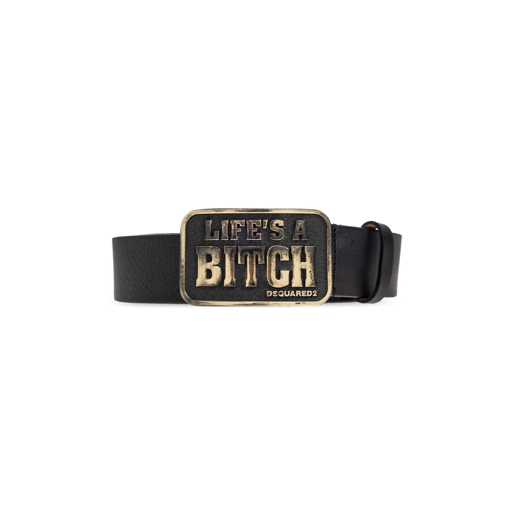 Dsquared2 Uomo Nero - Leather Belt - Accessories - 90 Cm