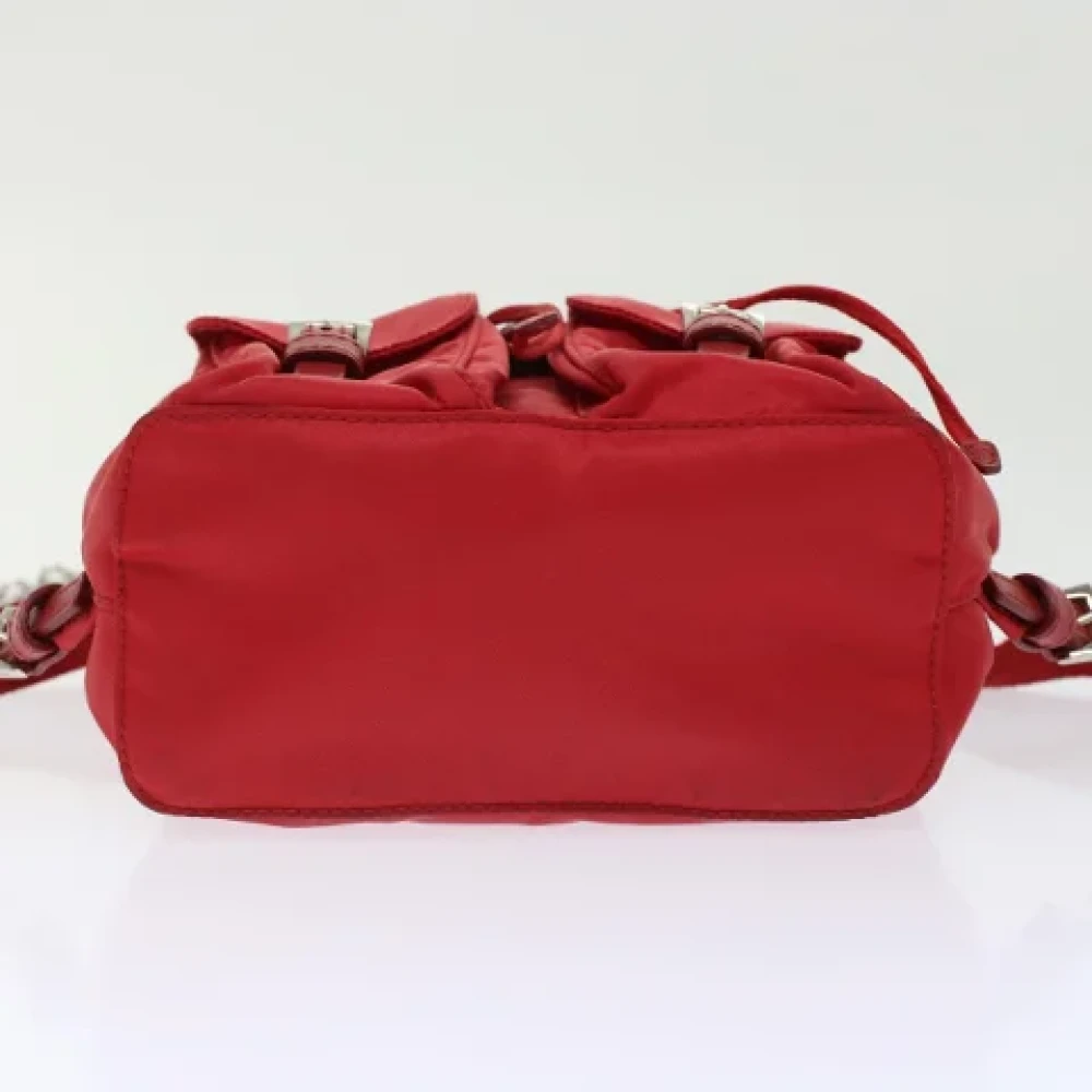 Prada Vintage Pre-owned Nylon backpacks Red Dames
