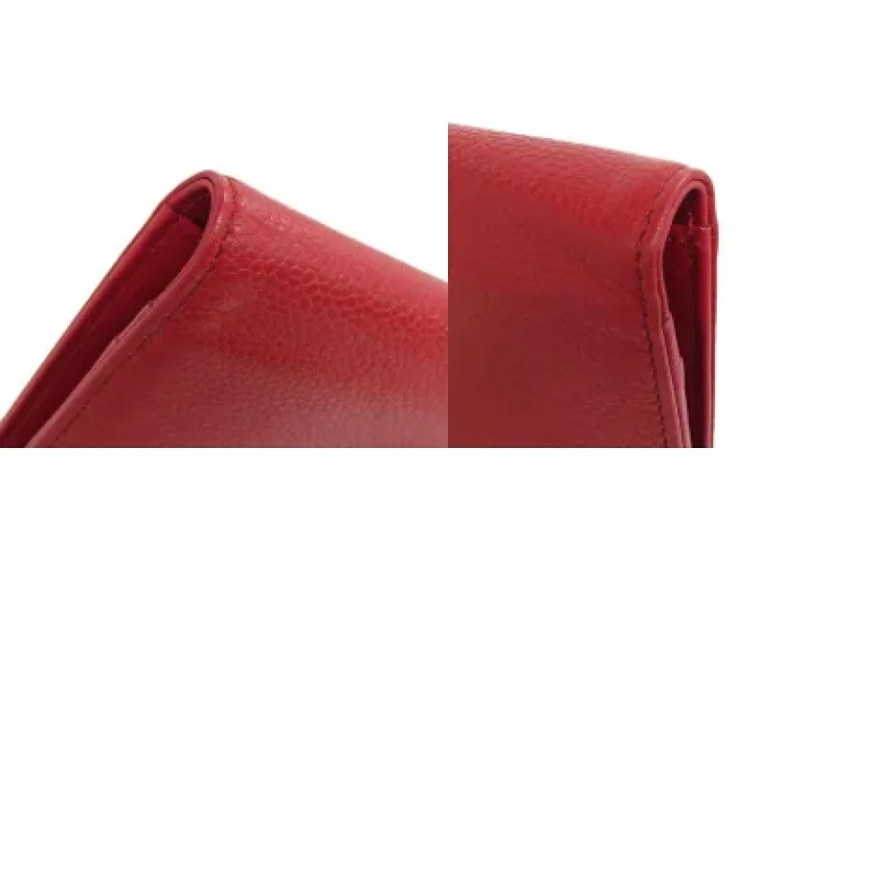 Chanel Vintage Pre-owned Leather wallets Red Dames