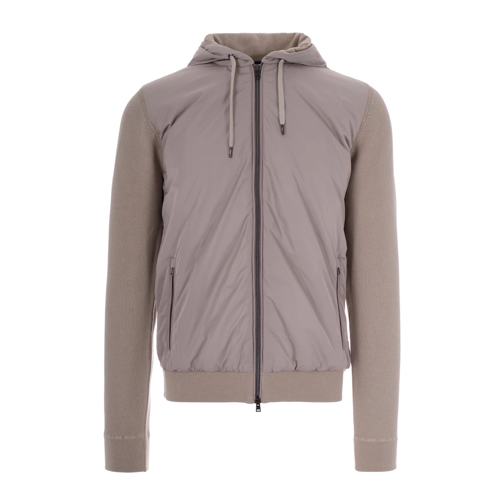 Herno Mannelijk Grijs Hoodies & Sweatvesten Heren, 2XL, Katoen, Sweatshirt Met Rits