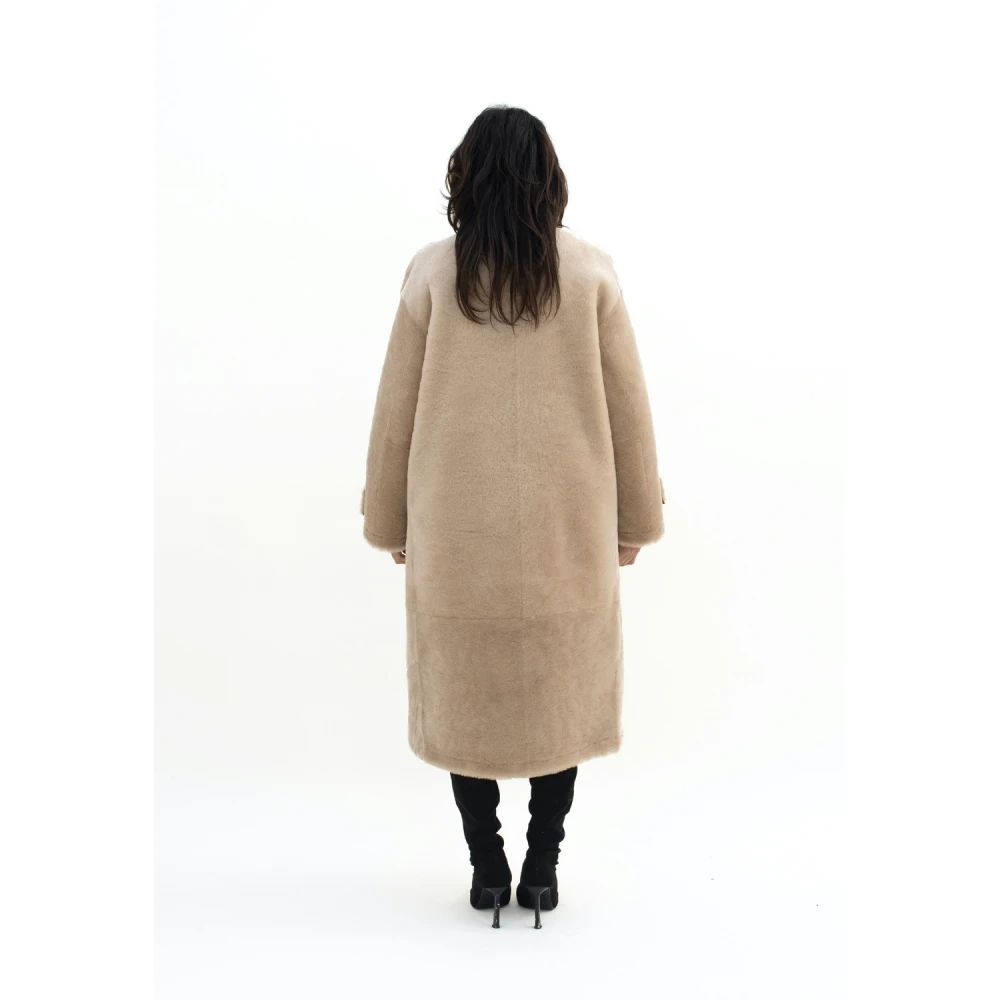 Just Things we Like Fufu Shearling Coat Brown Dames