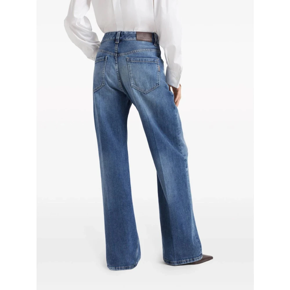 BRUNELLO CUCINELLI Casual Loose Denim Broek Blue Dames
