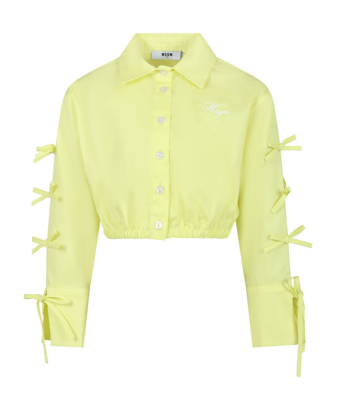 chemise-jaune-en-coton-a-manches-longues