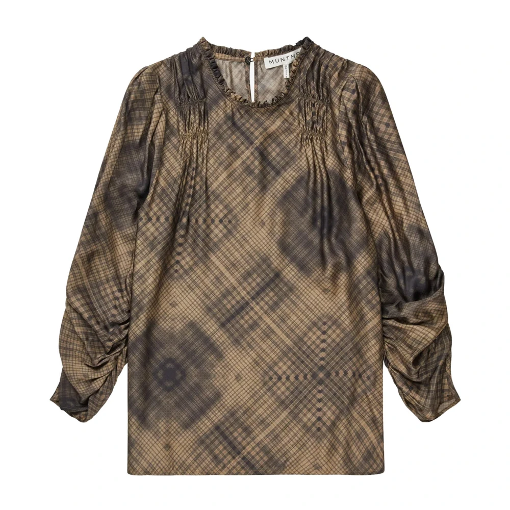 Munthe Feminine Blouse met All-Over Print Brown Dames