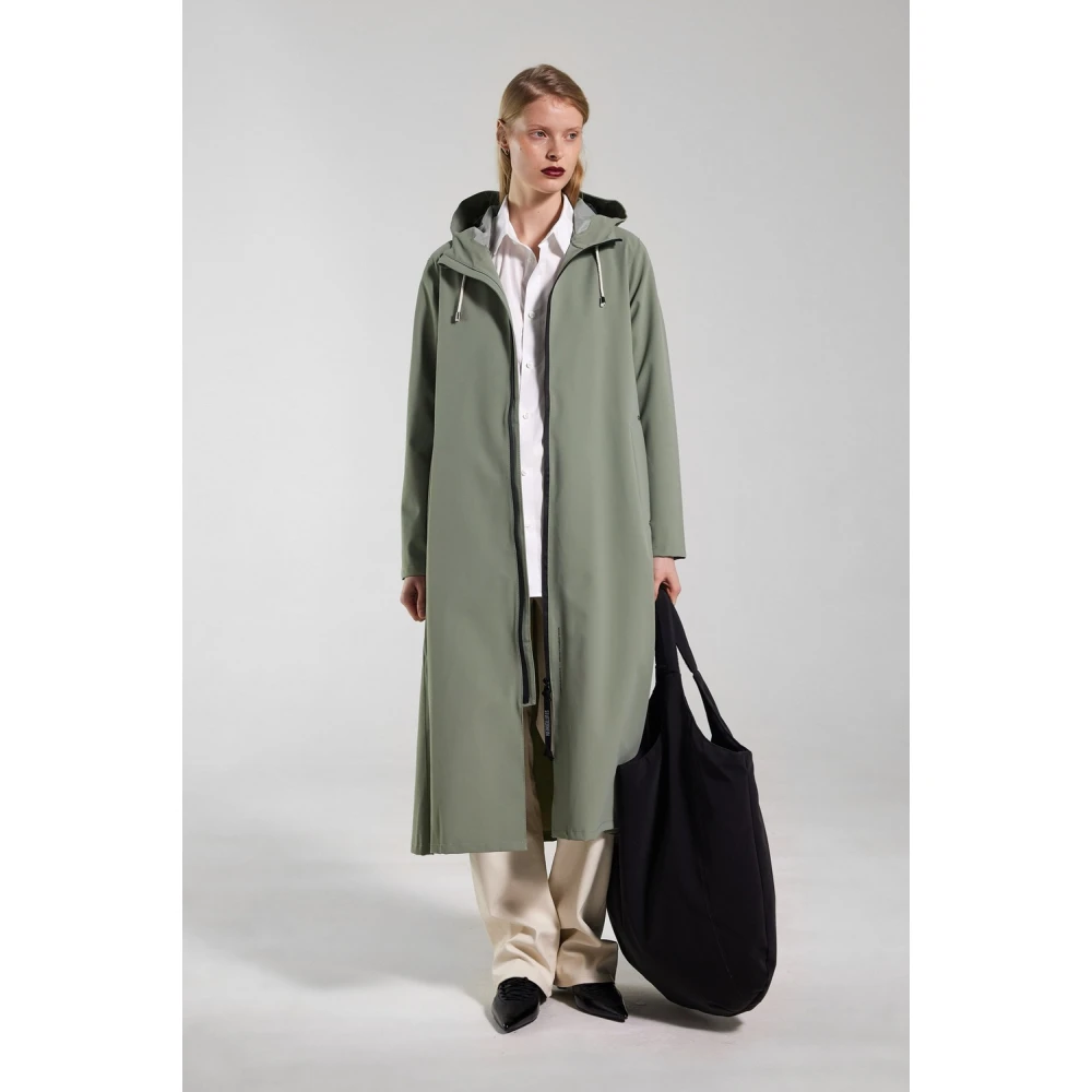 Stutterheim Lichtgewicht Matte Rits Regenjas Green Dames