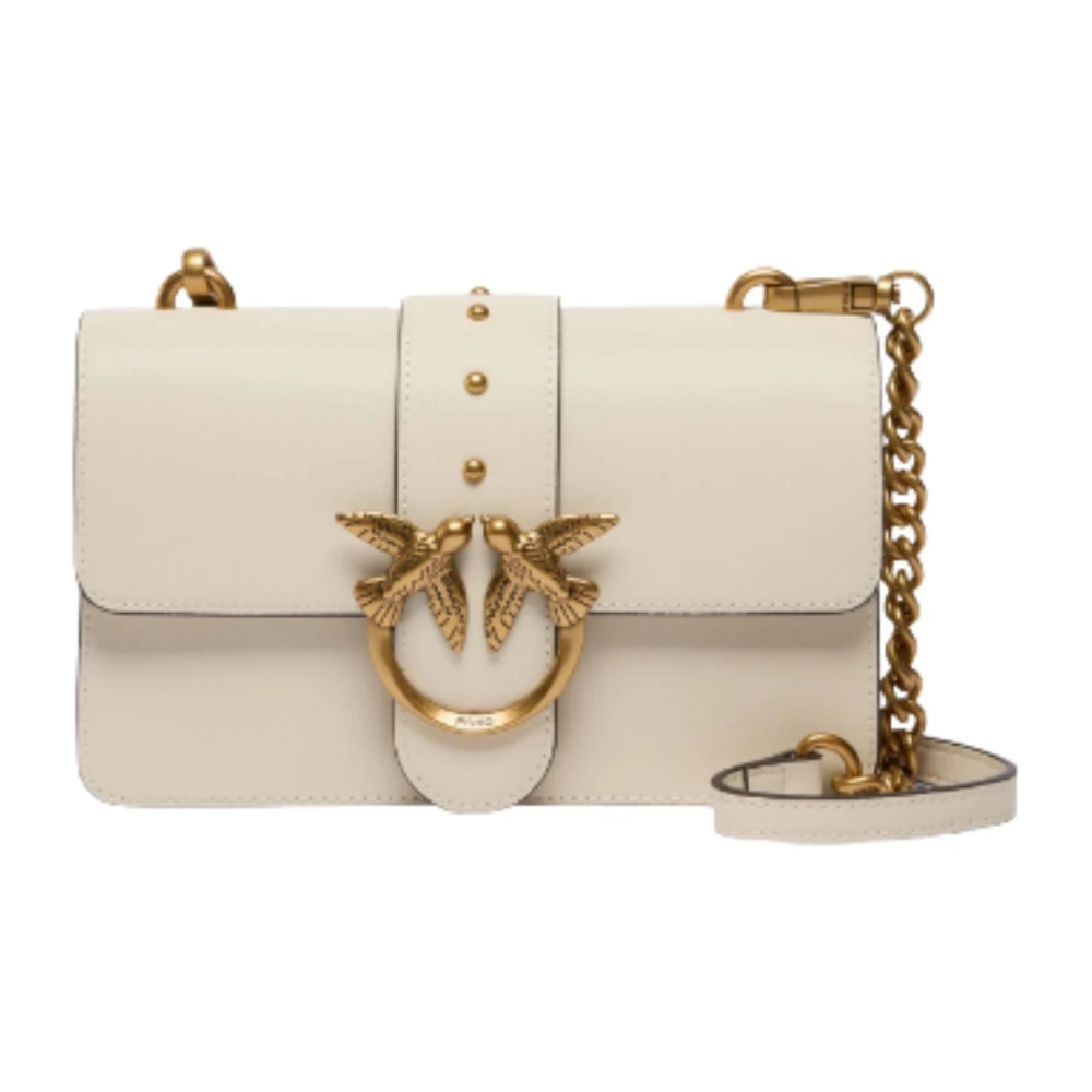 Pinko Vrouw Beige Tassen Dames, One Size, Love One Mini Vitello Seta