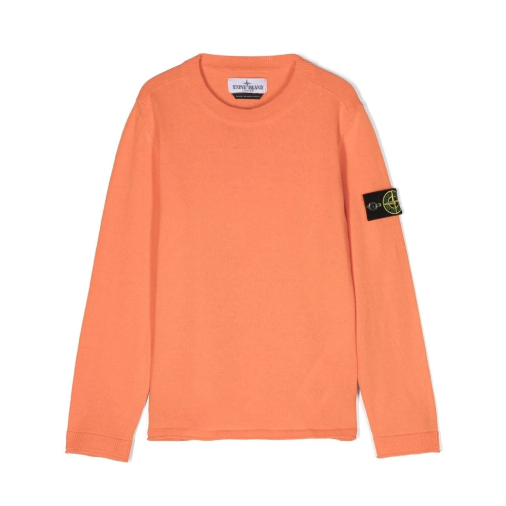 Stone Island Boys Orange Knitwear,, Jumpers For Men Size 4 Y