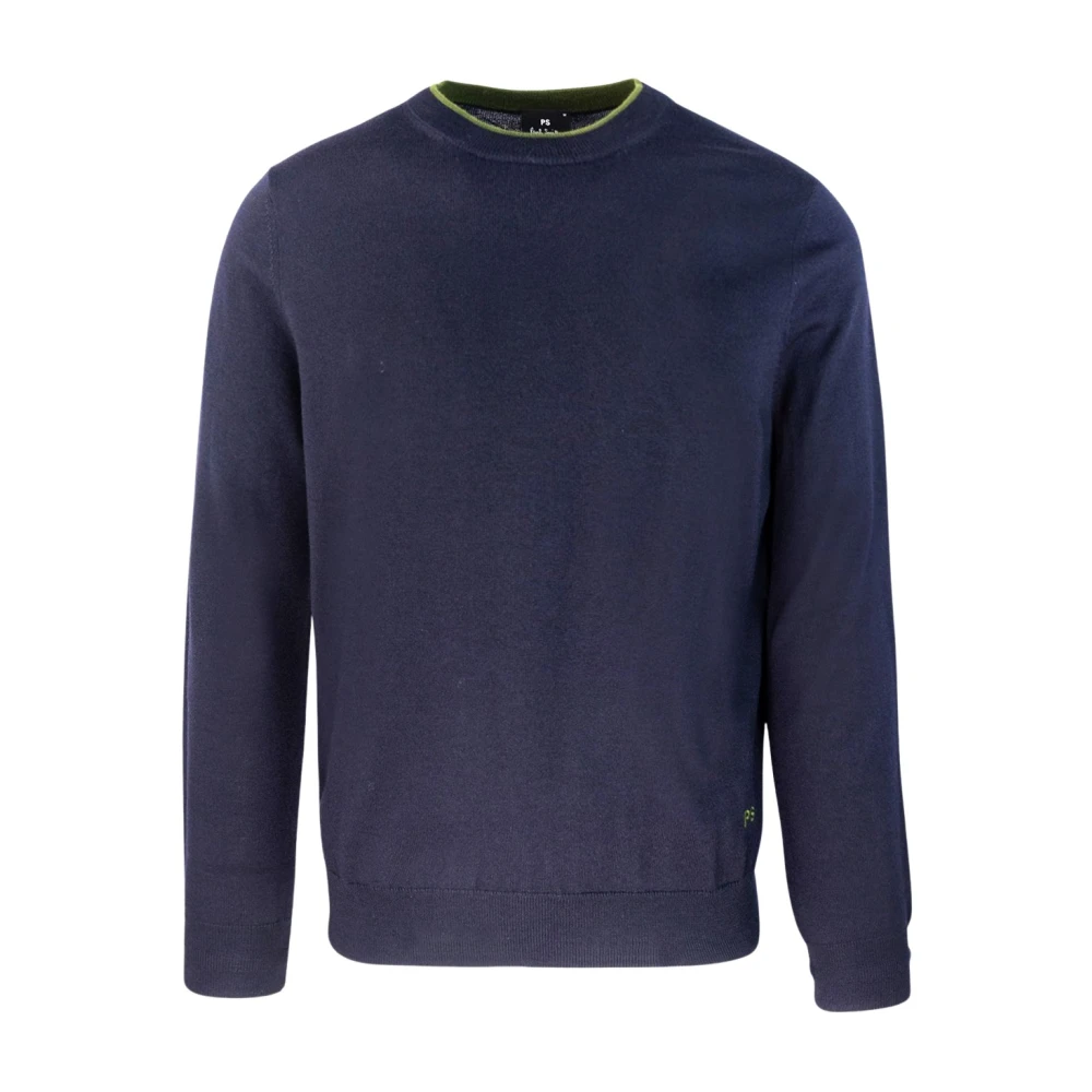 PS By Paul Smith Blauwe Merinowollen Trui Blue Heren