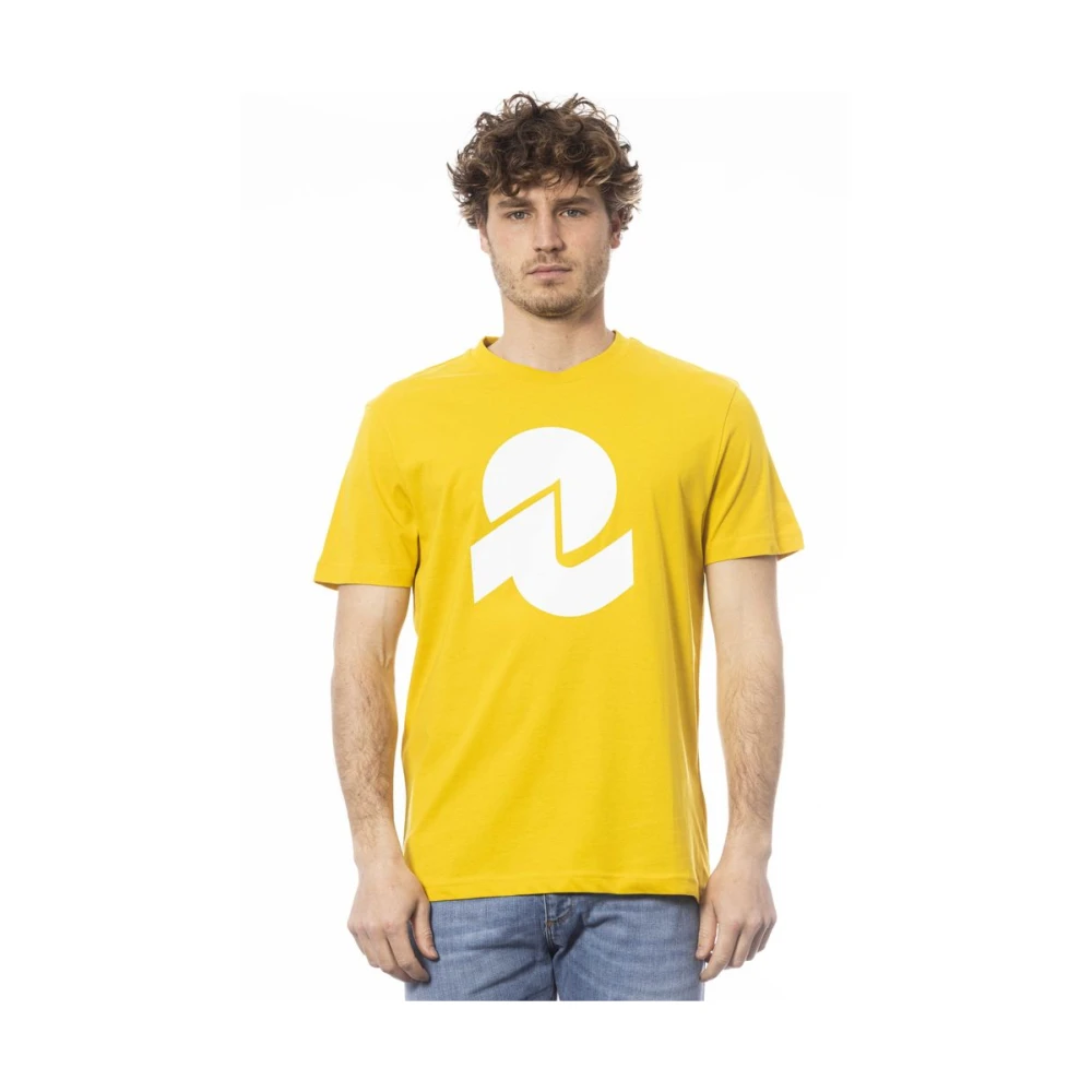 Invicta Geel Katoen Logo Print T-Shirt Yellow Heren