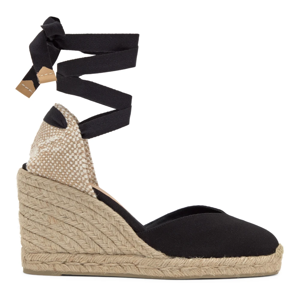 Castañer Women's Black Alpargata With 9 Cm Wedge Heel