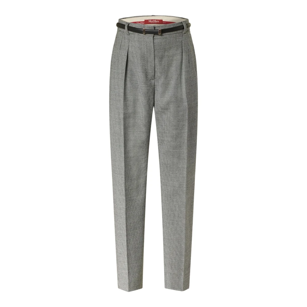 Max Mara Studio Gray Tapered Trousers, Female, Xs, Carrot-Fit Cropped Trousers