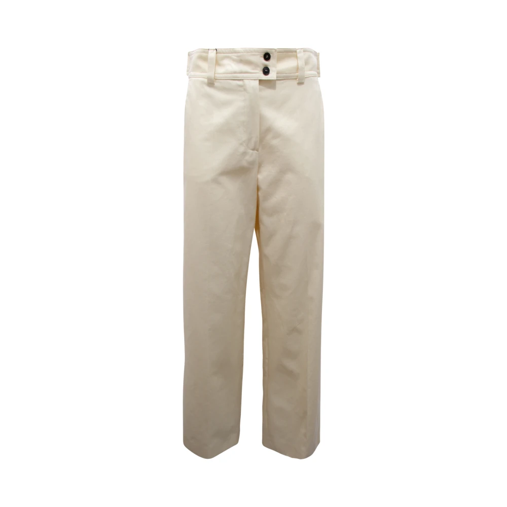 Max Mara White Straight Trousers, Female, Xs, Livigno Trousers