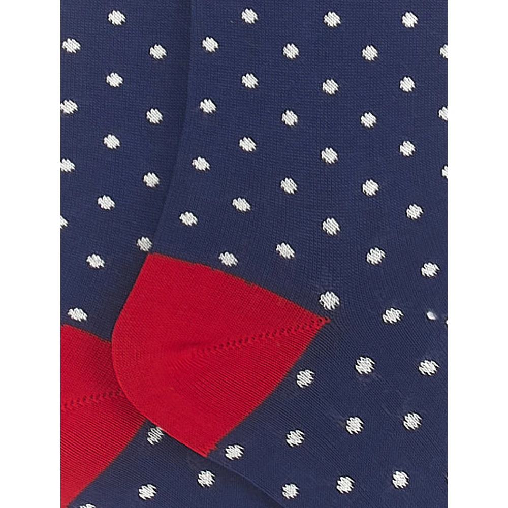 Gallo Lange koningsblauwe lichte katoenen sokken voor heren met stippen. Multicolor Heren