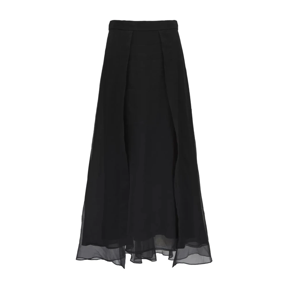 BRUNELLO CUCINELLI Wijdvallende Maxi Rok Black Dames