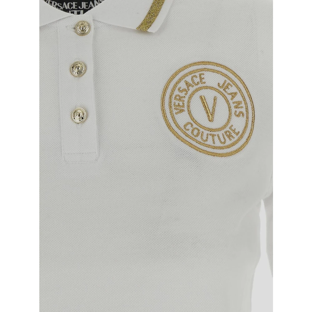 Versace Jeans Couture Katoenen Polo Shirt Logoed White Dames