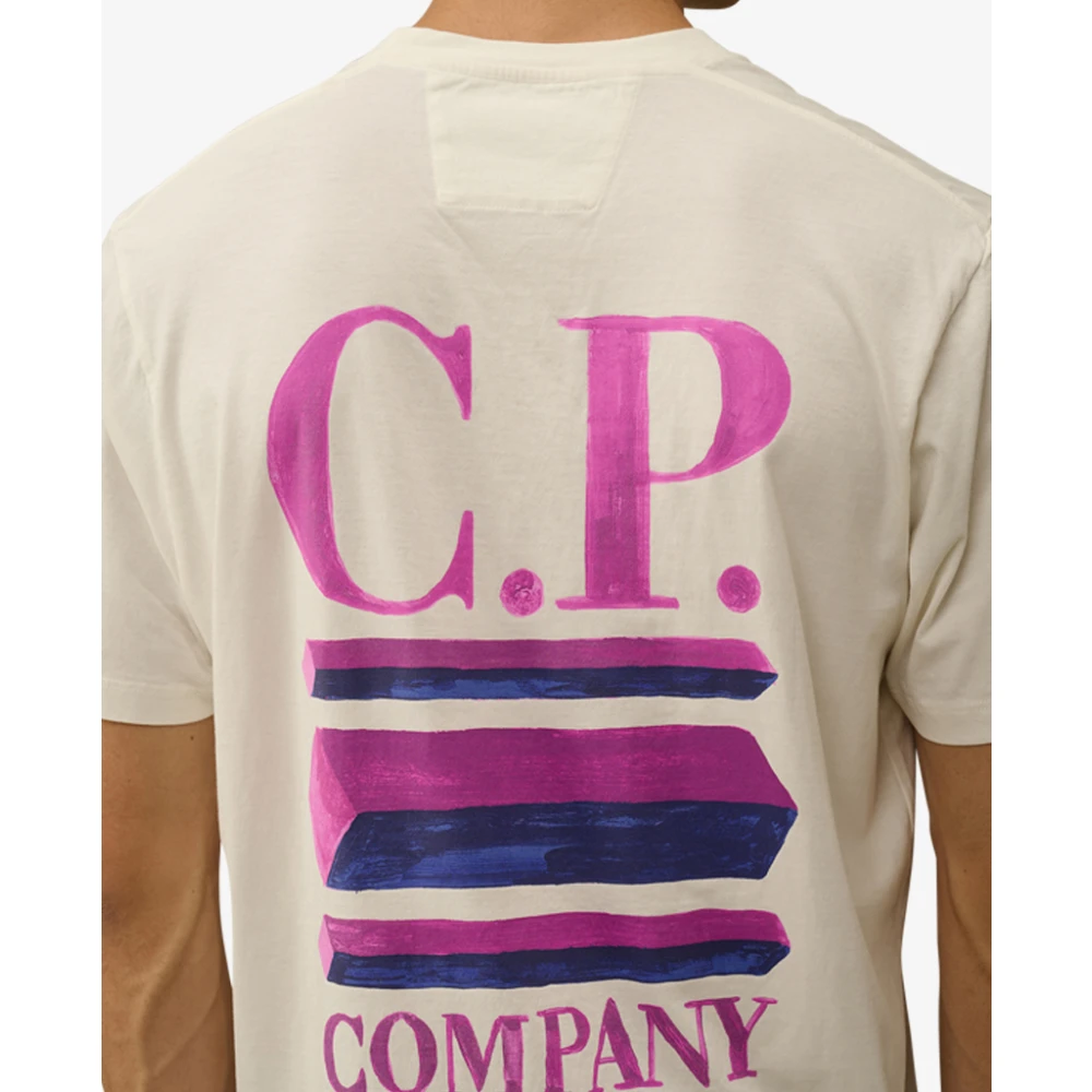 C.P. Company Witte Geribbelde Kraag Trui White Heren
