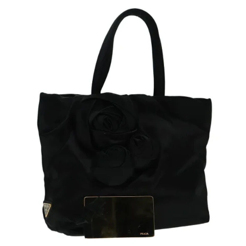 Prada Vintage Pre-owned Satin handbags Black Dames
