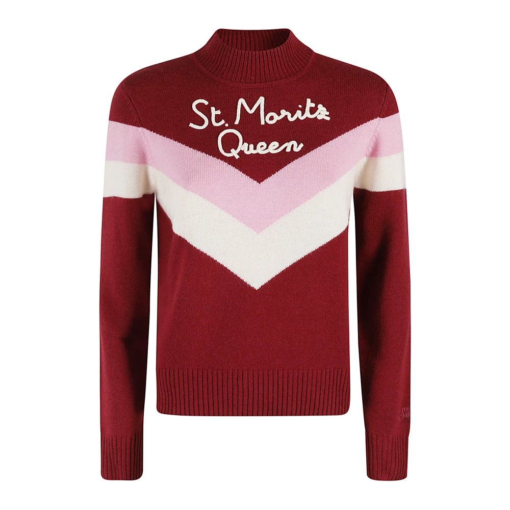 MC2 Saint Barth Stijlvolle Half Neck Sweater Red Dames