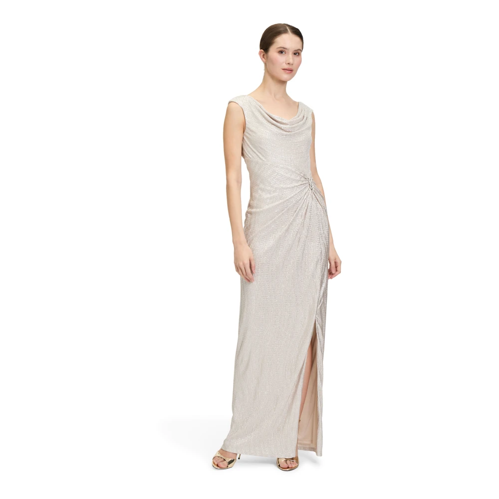 Vera Mont Glitter Avondjurk met Elegante Details White Dames