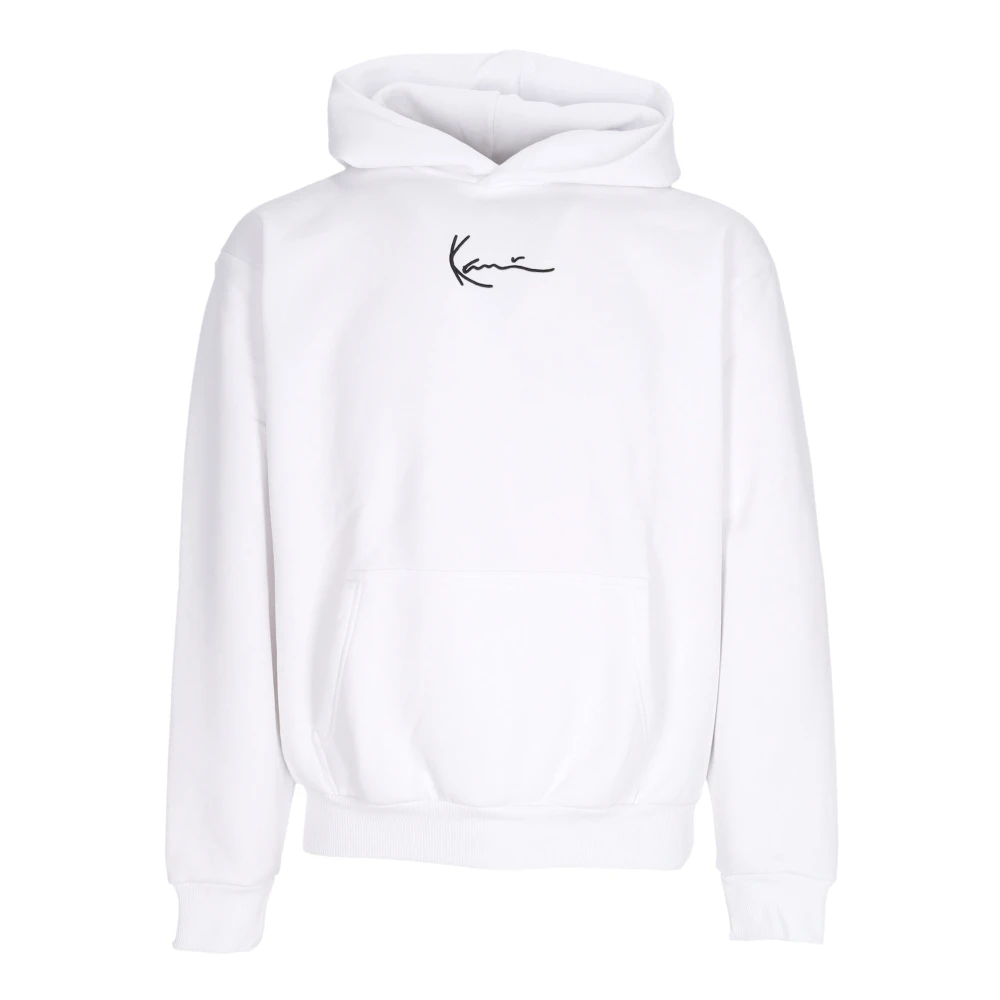 Karl Kani Witte Essential Hoodie met Verstelbare Capuchon en Voorzak White Heren
