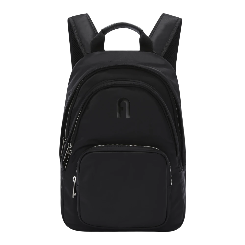 Furla Functionele Nylon Rugzak met Arch Logo Black Dames