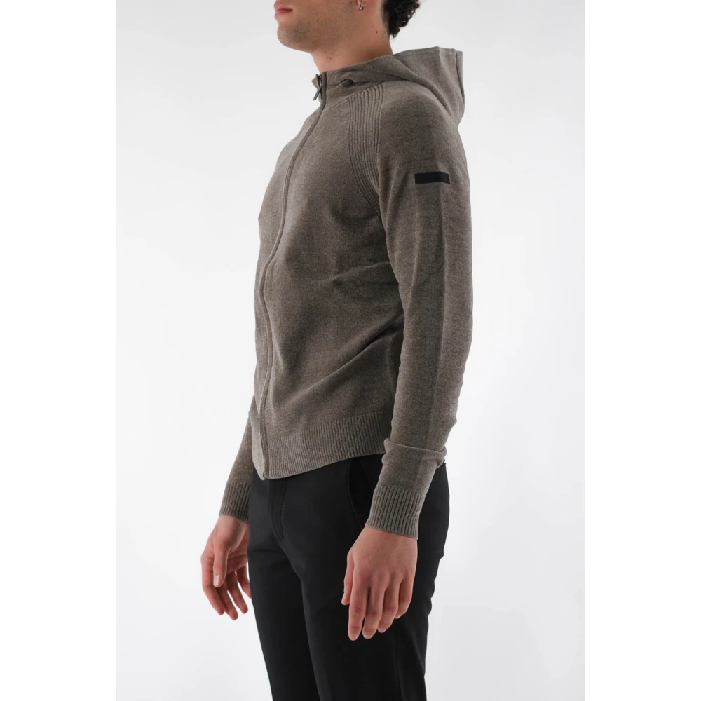 RRD Velvet Cardigan met Rits en Capuchon Gray Heren
