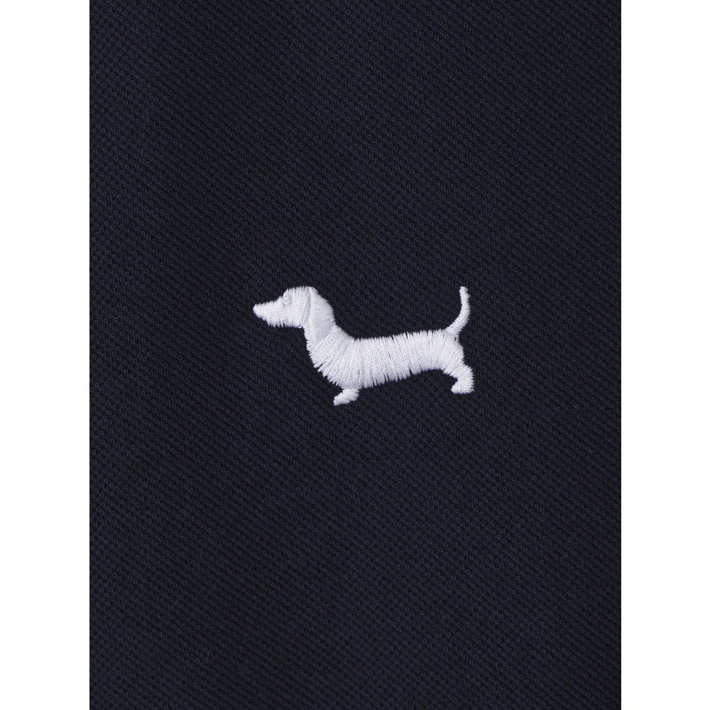Thom Browne Blauwe Polo Tee met Hector Borduurwerk Blue Heren