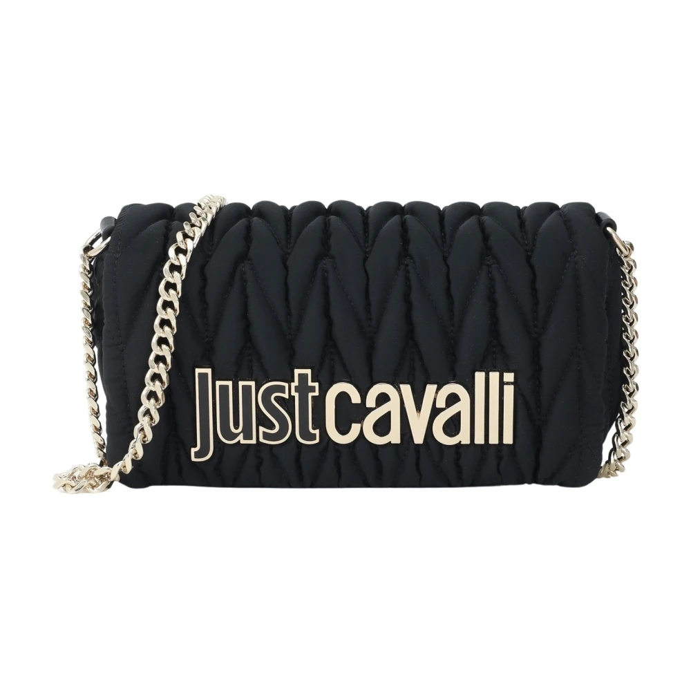 Just Cavalli Zwarte Gewatteerde Schoudertas voor Vrouwen Black Dames