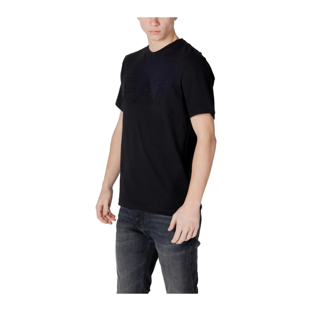 Emporio Armani EA7 Zwarte Ronde Hals T-Shirt Black Heren
