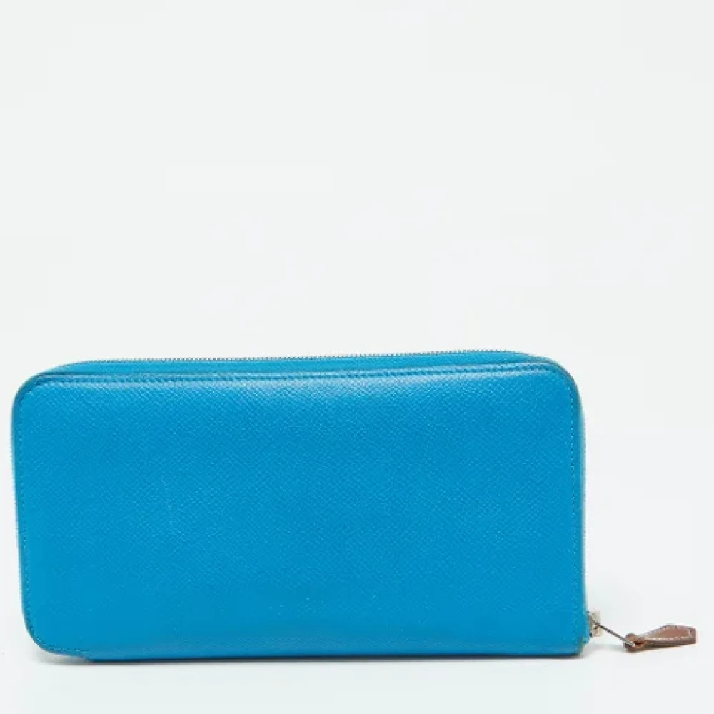 Hermès Vintage Pre-owned Leather wallets Blue Dames