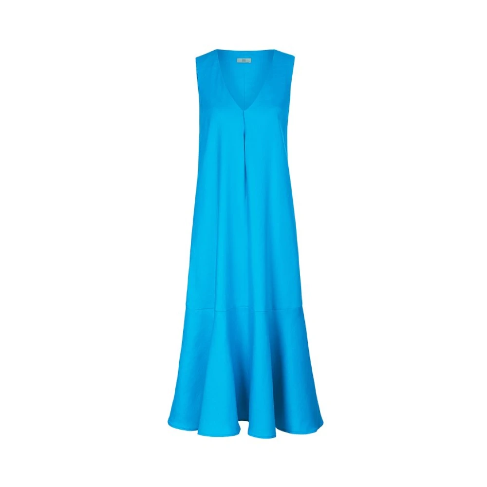 RIANI Elegante Maxi Jurk met V-Halslijn Blue Dames