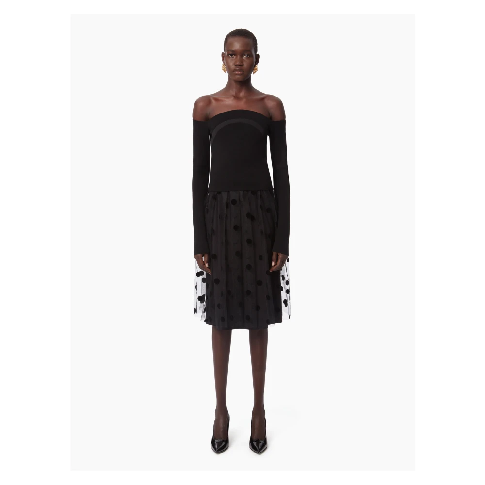 Nina Ricci Zwarte Bardot Neckline Top Black Dames