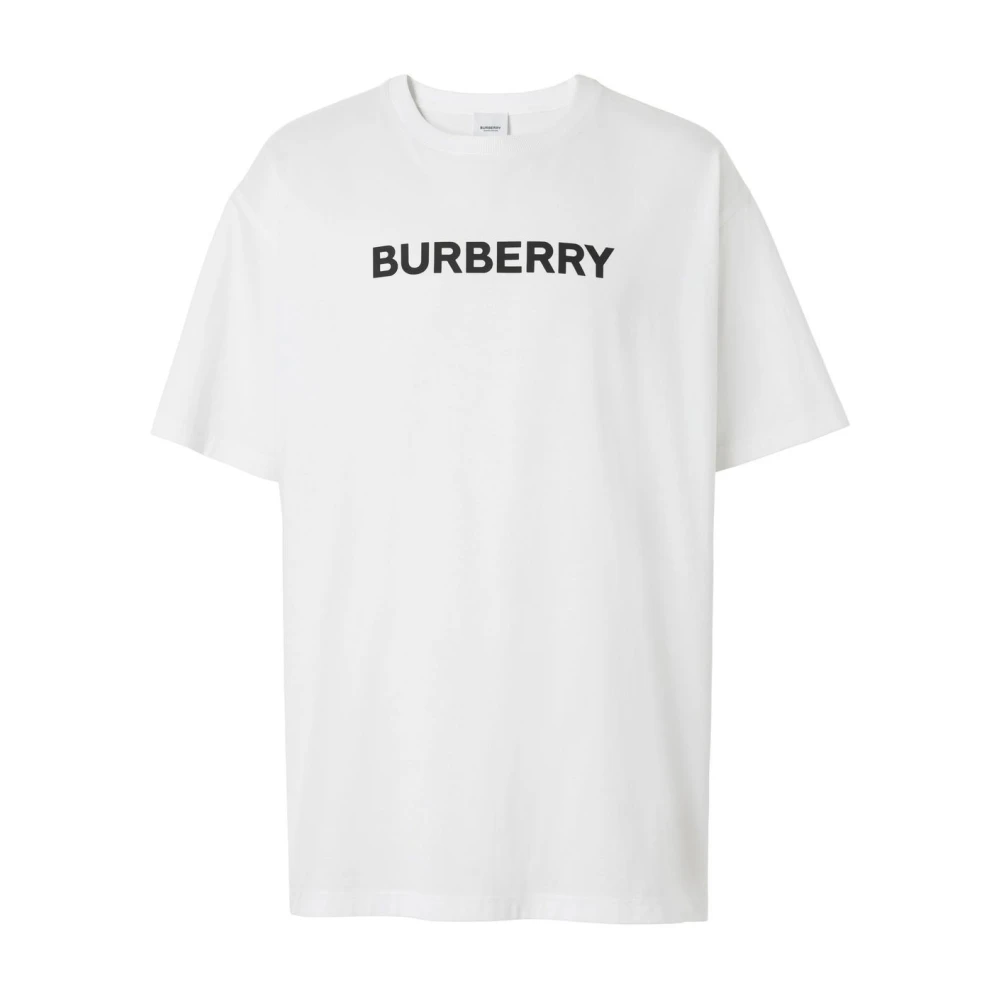 Burberry Logo-Print Katoenen T-Shirt White Heren