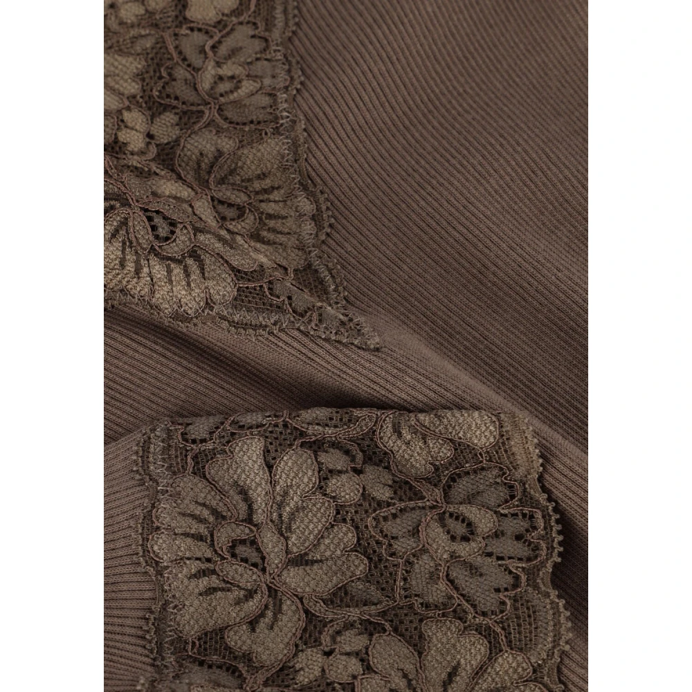 Rosemunde Kanten Top Bernadine Elegant Stijlvol Brown Dames