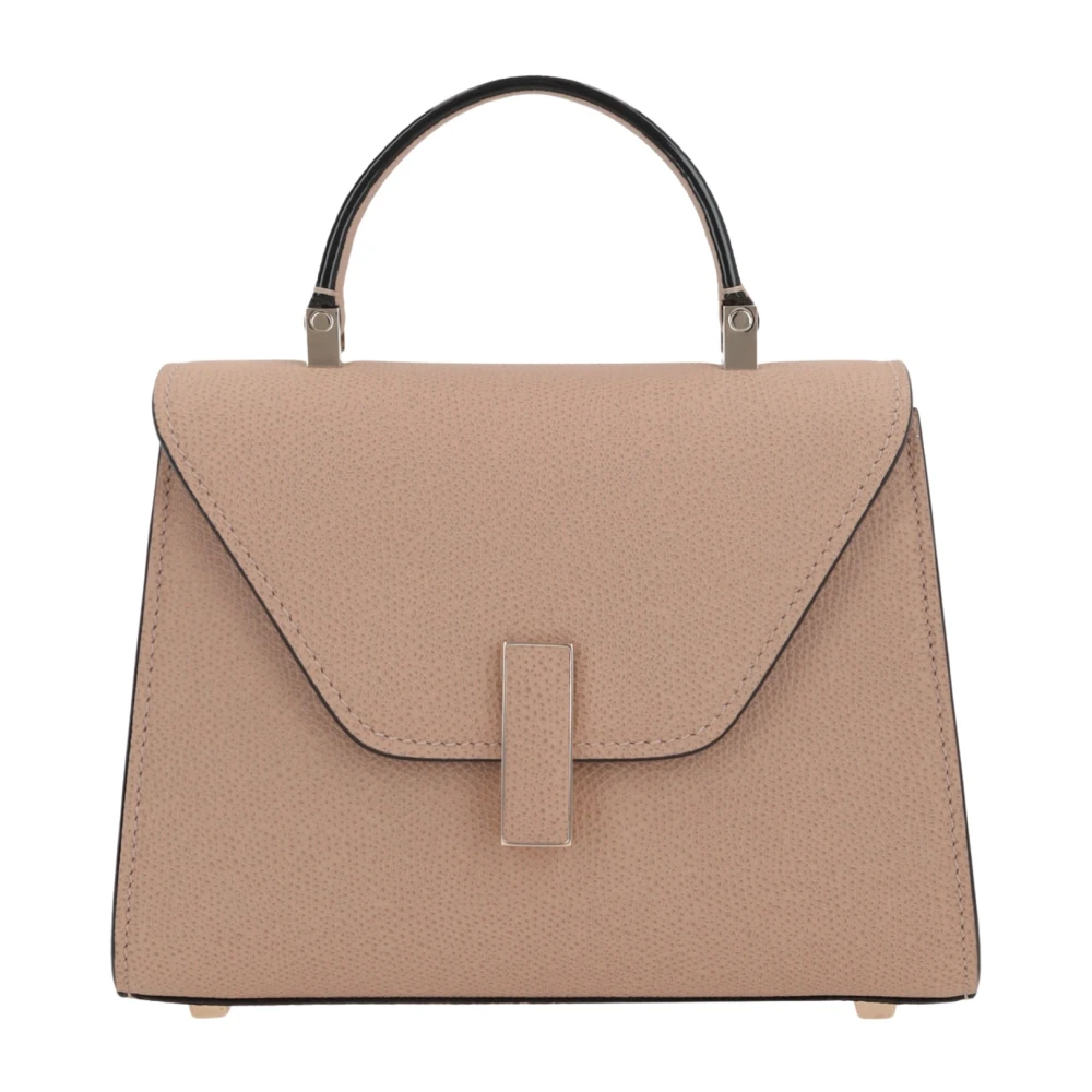 Valextra Beige Gehamerd Leren Handtas met Licht Goudkleurige Hardware Beige Dames