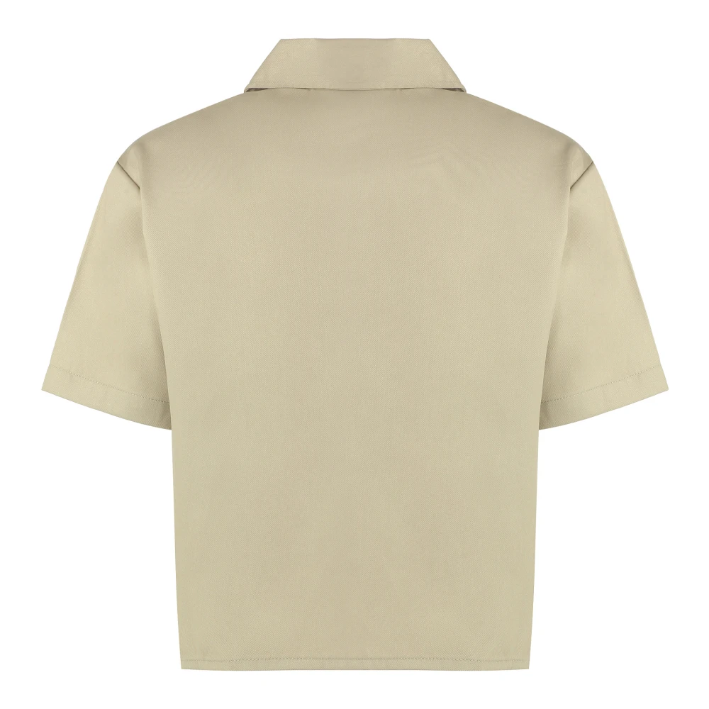 Dickies Katoenen overhemd met voorflapzakken Beige Dames