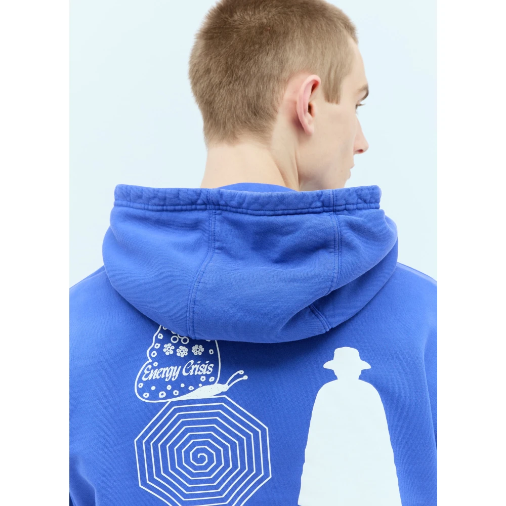 Brain Dead Grafische Print Hoodie Blue Heren