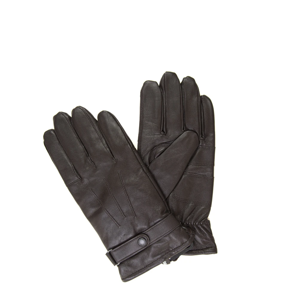 Barbour Leren handschoenen met fleece voering Brown Heren