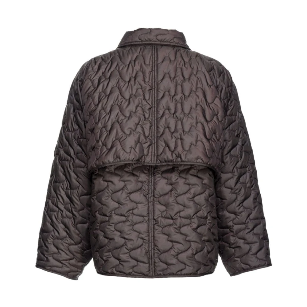 pinko Gewatteerde Zwarte Jas Brown Dames