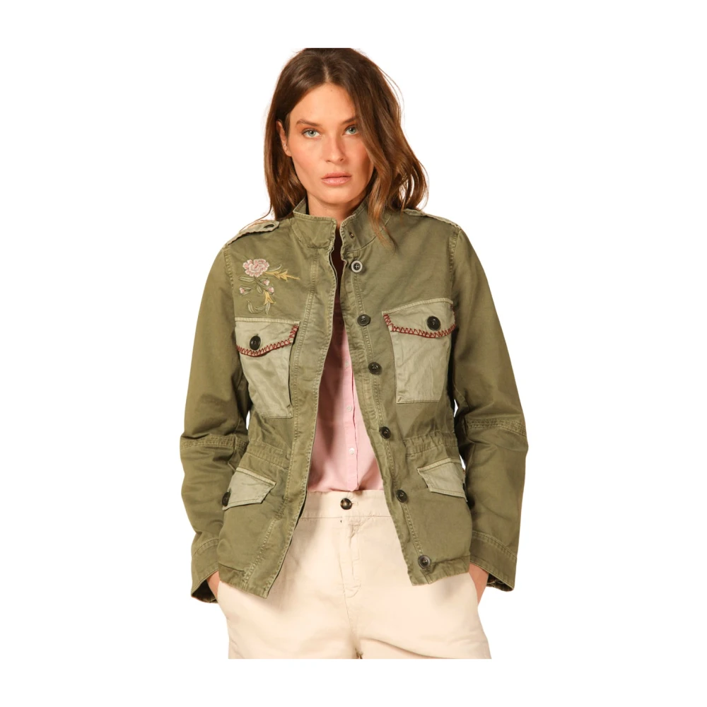 Mason's Eva Kvinnors Field Jacket med Broderi Green, Dam