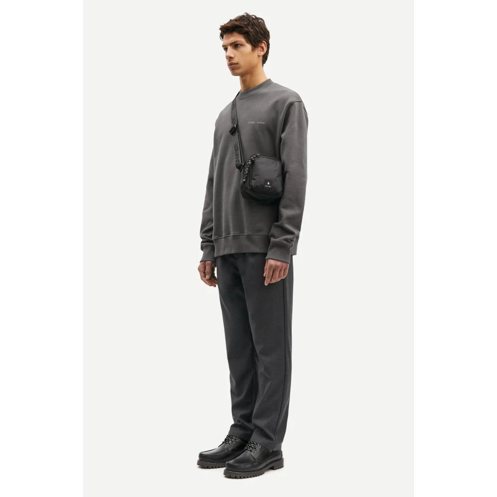 Samsøe Biologisch Katoen Crew Neck Sweater Gray Heren