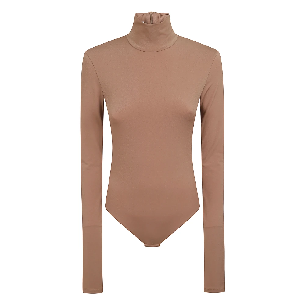 Andamane Ziggy Bodysuit - Turtleneck Bodysuit - Female - Full-Body - Beige - S - Tops