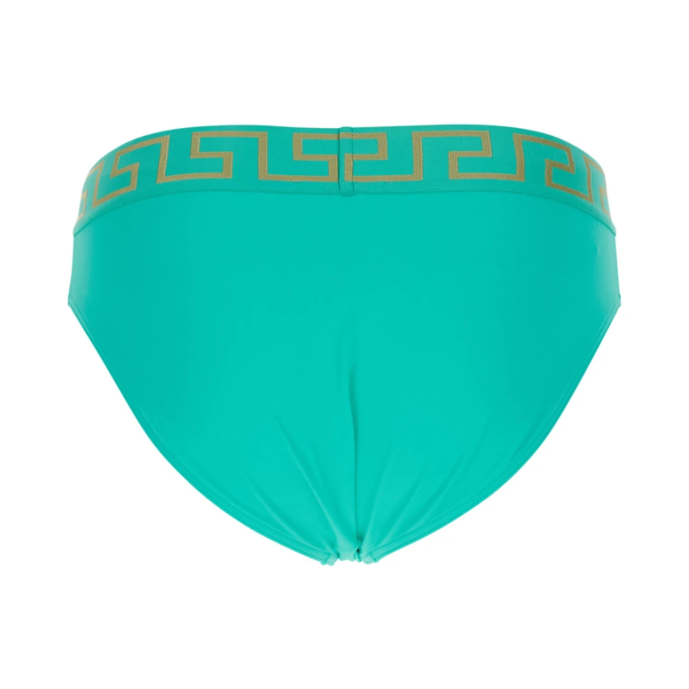 Versace Groene Greca Detail Tech Stof Zwemkleding Green Heren