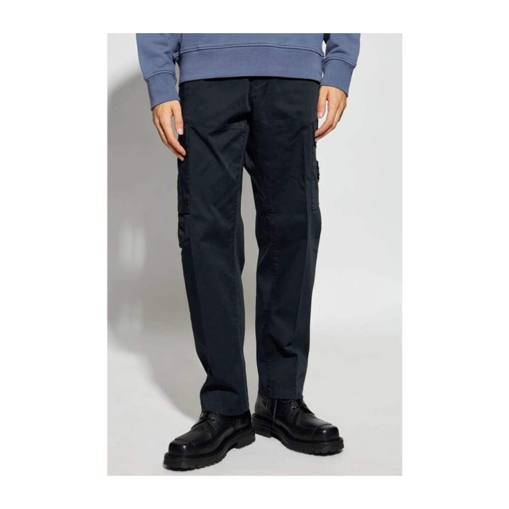 Stone Island Blauwe Casual Broek Blue Heren