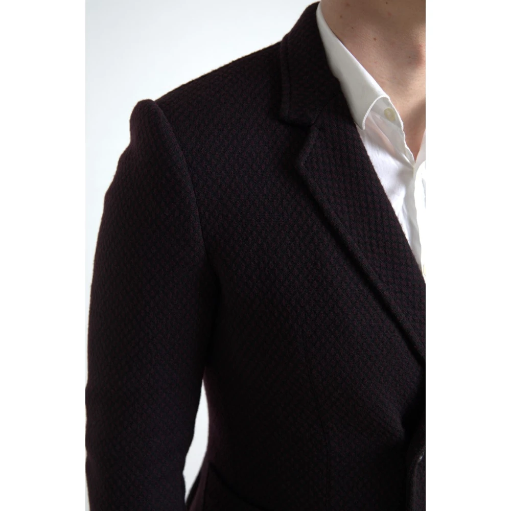 Dolce & Gabbana Zwarte Logo Borduurwerk Dubbel Breasted Blazer Black Heren